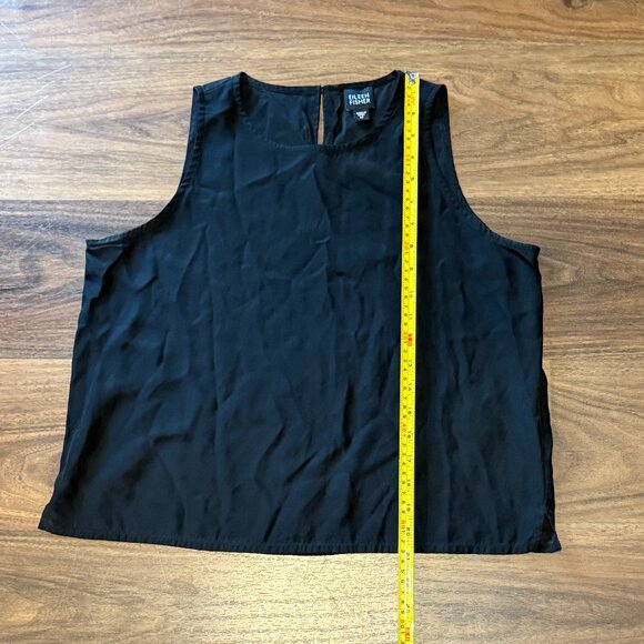 Eileen Fisher Silk Blouse Womens Medium Black Elegant Layer - Picture 5 of 6